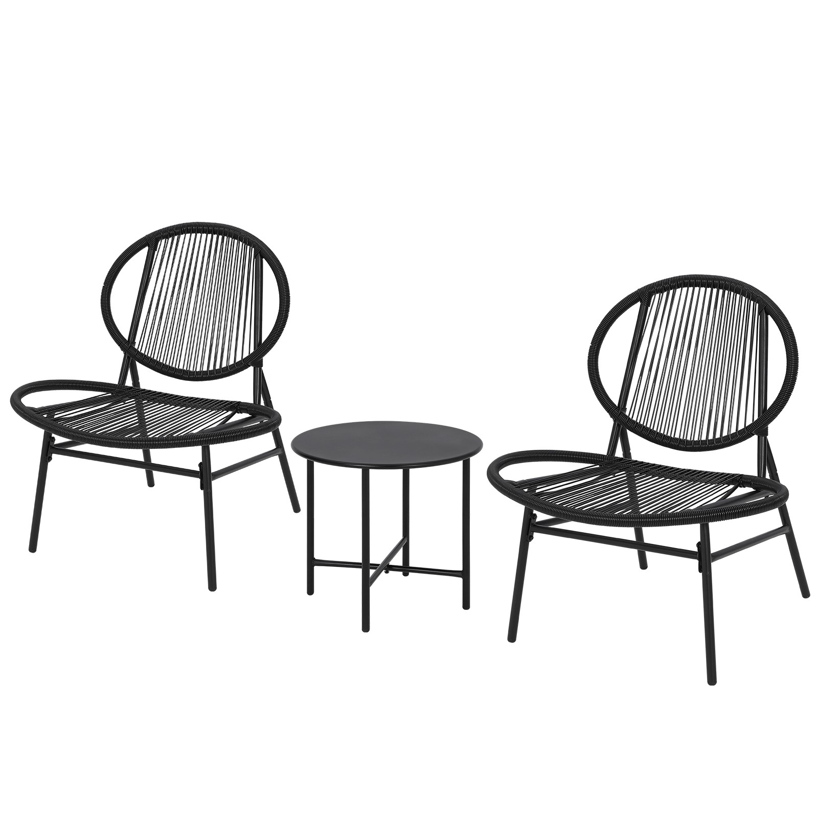Patio Bistro Set 3Pcs – Acapulco Chairs – Side Table – Outdoor