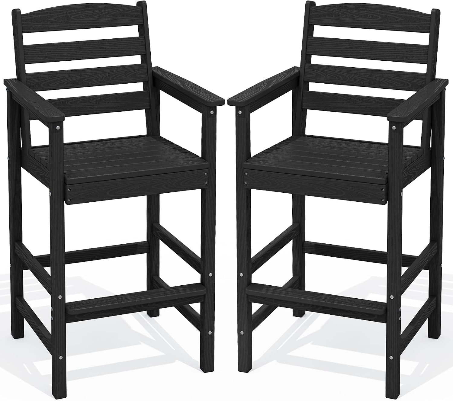 SERWALL Tall Adirondack Chairs Set of 2, Oversize Balcony Adirondack Chairs Set,