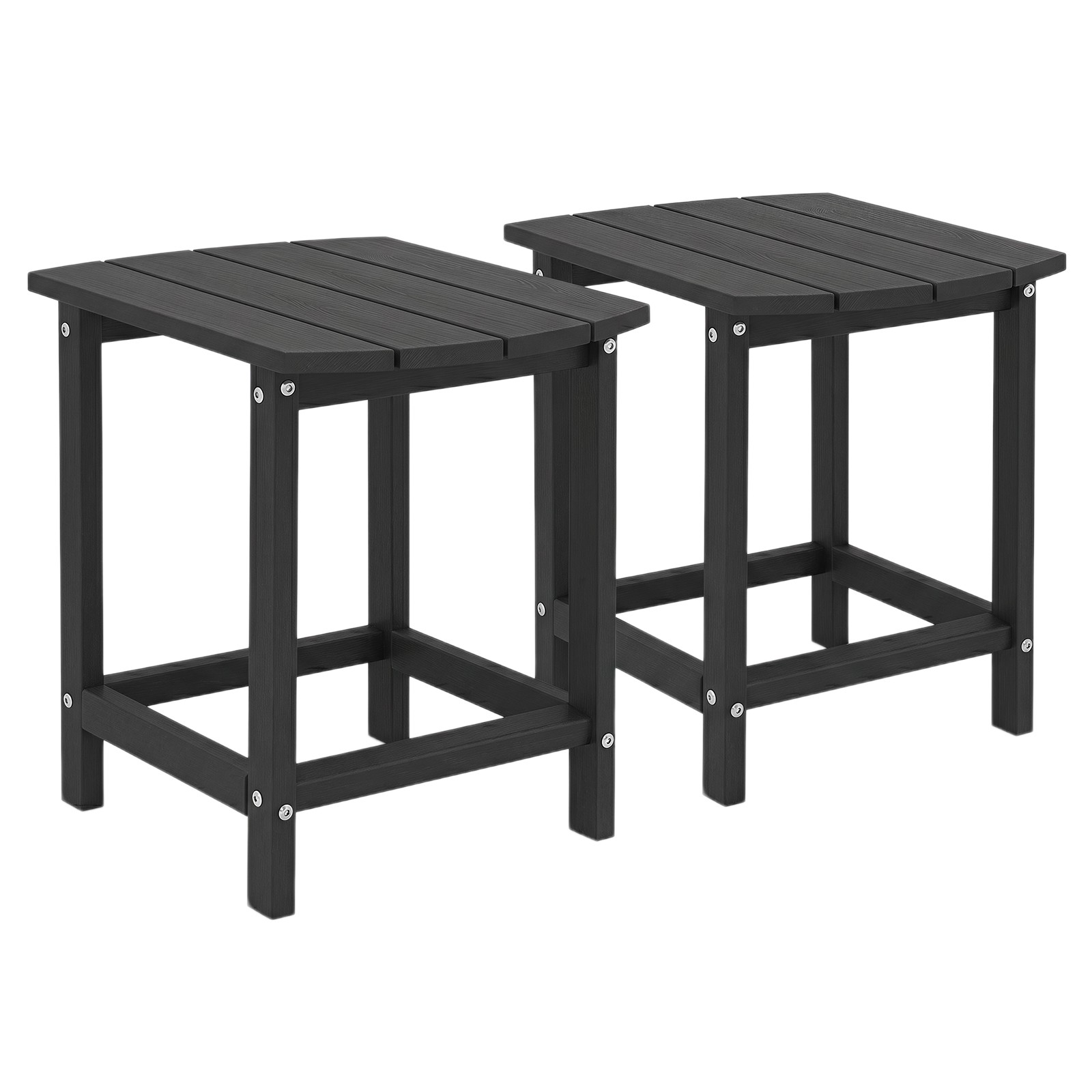 2PCS 18″ Patio Adirondack Side Table, Weather Resistant, HDPE for Garden, Black