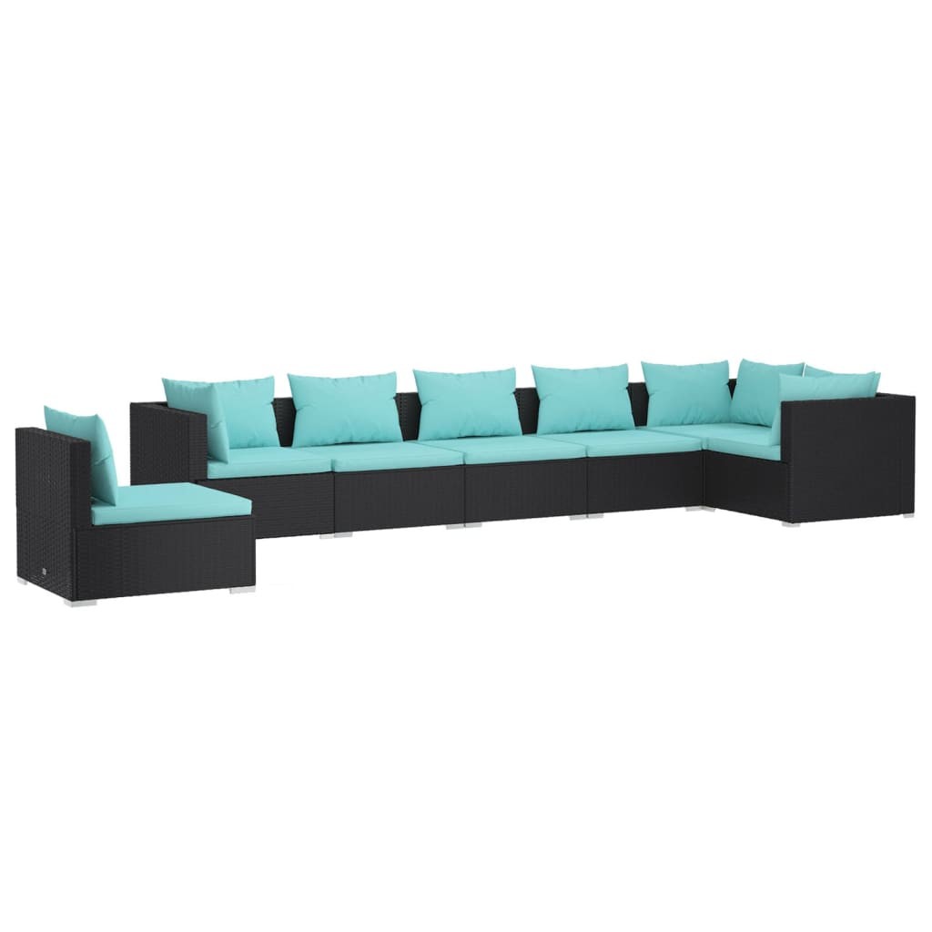 Patio Lounge Set Outdoor Sectional Sofa Set Table Garden Poly Rattan vidaXL