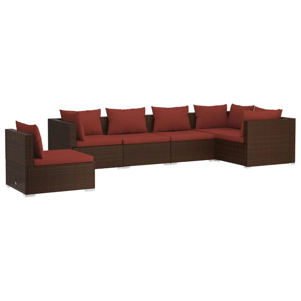 Patio Lounge Set Outdoor Sectional Sofa Set Table Garden Poly Rattan vidaXL
