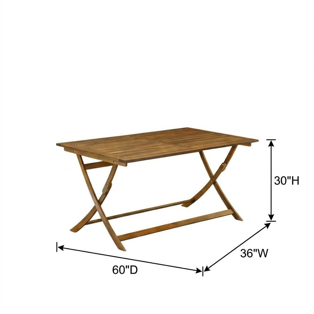 Oil-Finish 5-Piece Patio Table Set with Durable Wood Finish and 4 Chairs