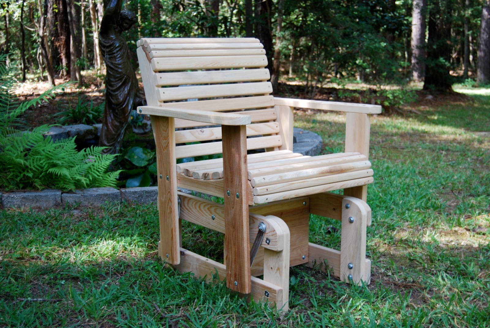 CYPRESS Wood FREESTANDING GLIDER SLIDER PORCH YARD BENCH SWING USA