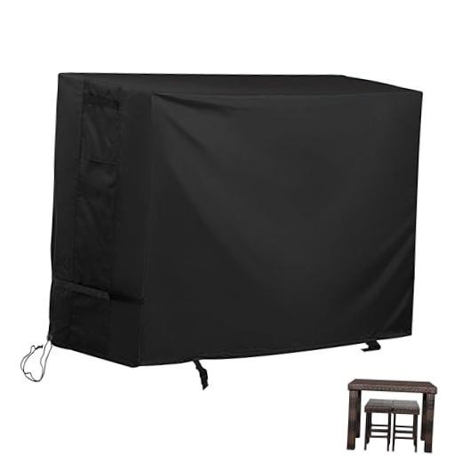 Patio High Top Dining Set Cover, Outdoor Table Rectangular-48.5″L x 31″D x 35″H