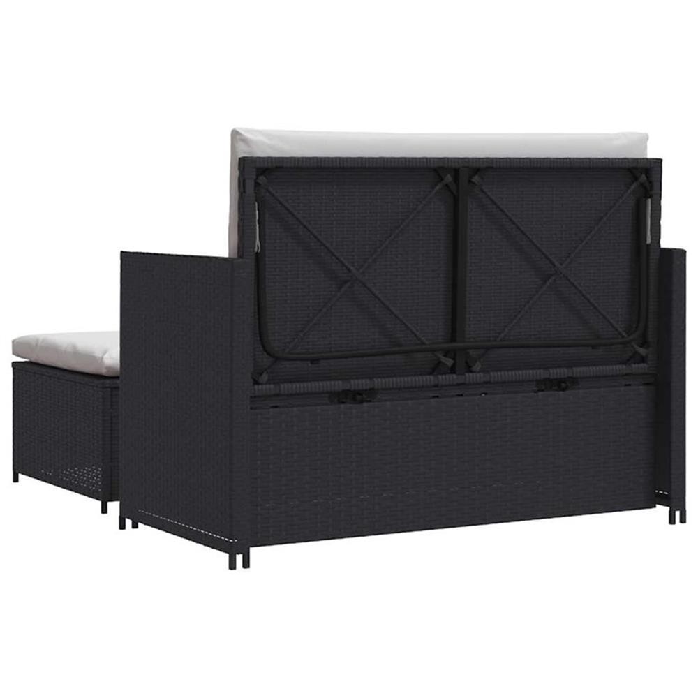 Pemberly Row Medium Powder-Coated Steel Outdoor Furniture Set in Black