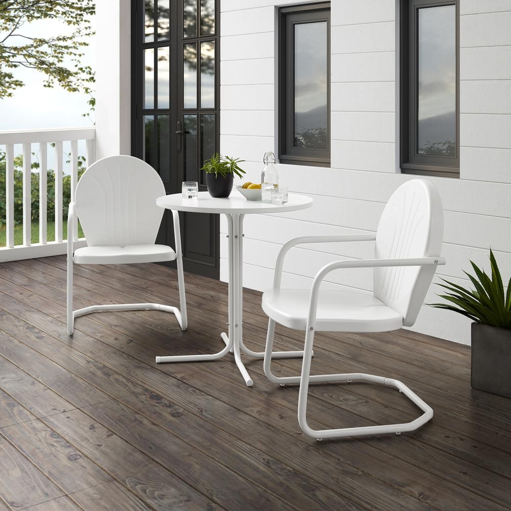 Griffith 3Pc Retro Outdoor Bistro Set – Bistro Table & 2 Chairs