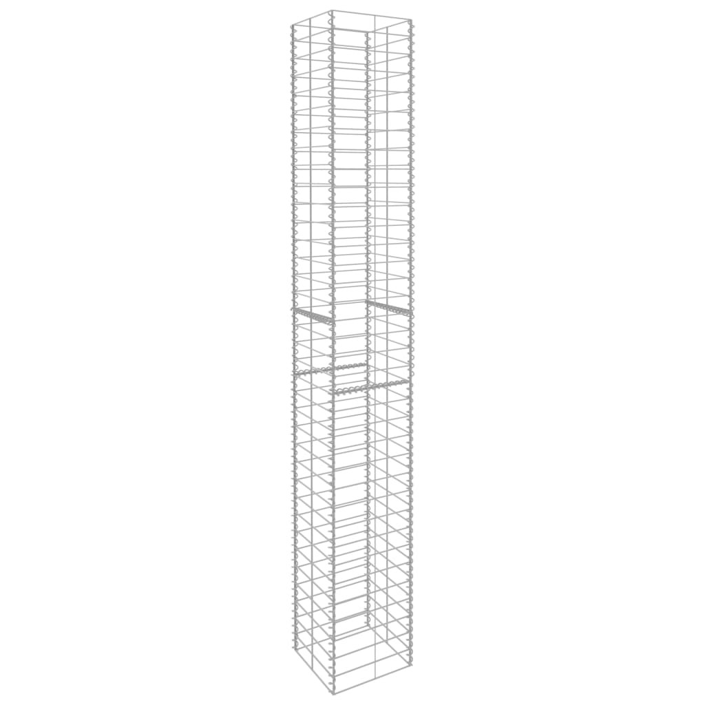 Gabion Baskets Gabion Wall Cage 3 Pcs Galvanized Steel 9.8″x9.8″x77.6 vidaXL
