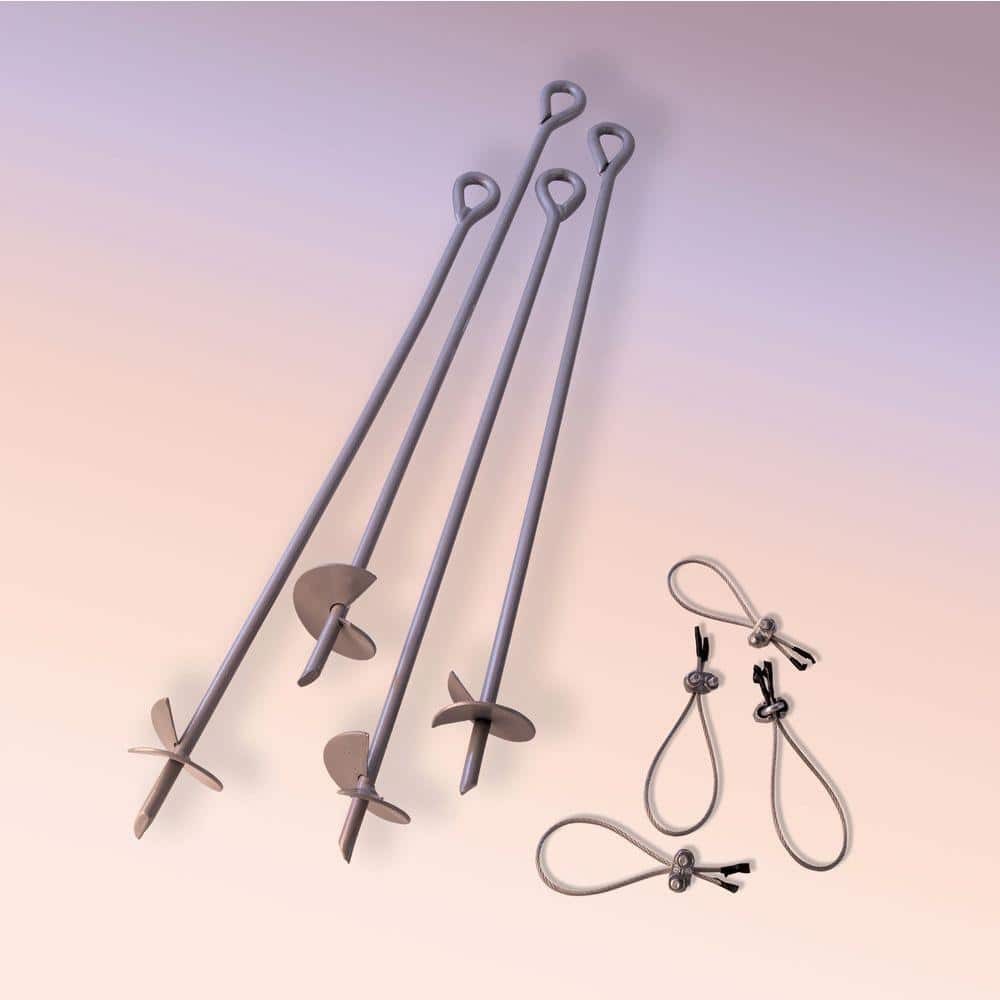30 in. Earth Anchor Set (4-Piece) w/ Heavy-Duty, Corrosion-Resistant Steel Const