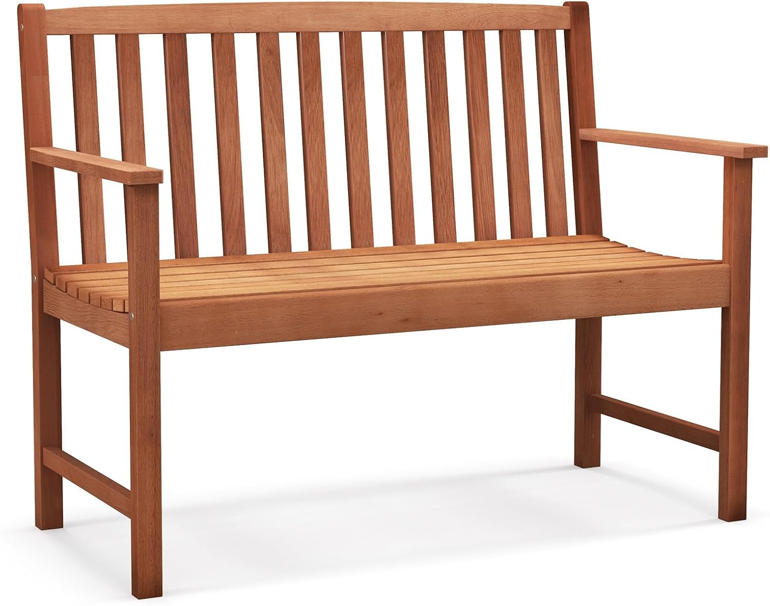 Eucalyptus Outdoor Bench for 2 – 800 Lbs Capacity, Perfect for Yard & Porch