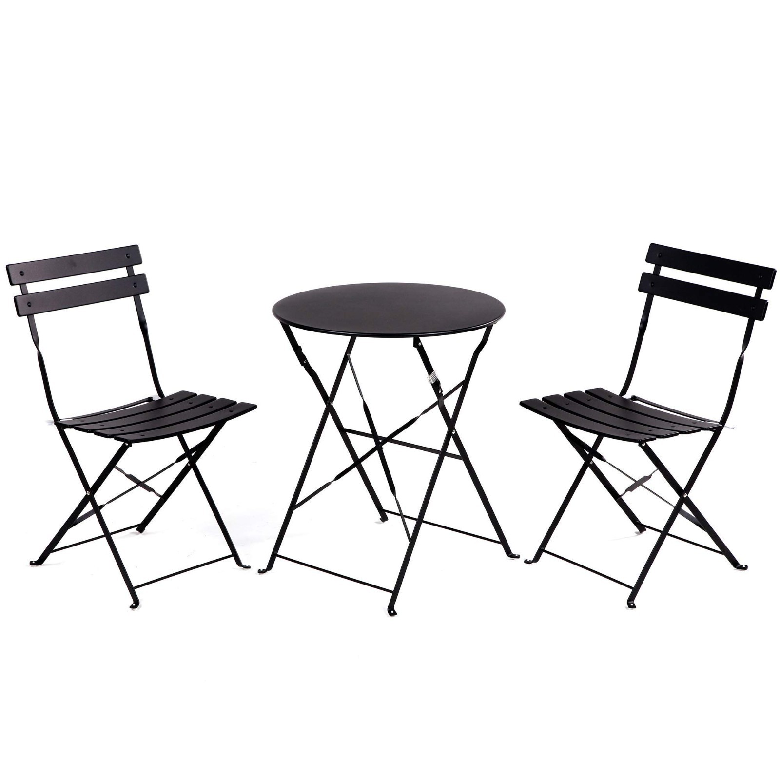 Premium Frame Patio Bistro Set, Folding Outdoor Patio Furniture Sets 3-Piece