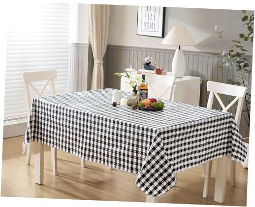 60 x 120 Inch Rectangle Vinyl Tablecloth with 60″ x 120″ Rectangle Black
