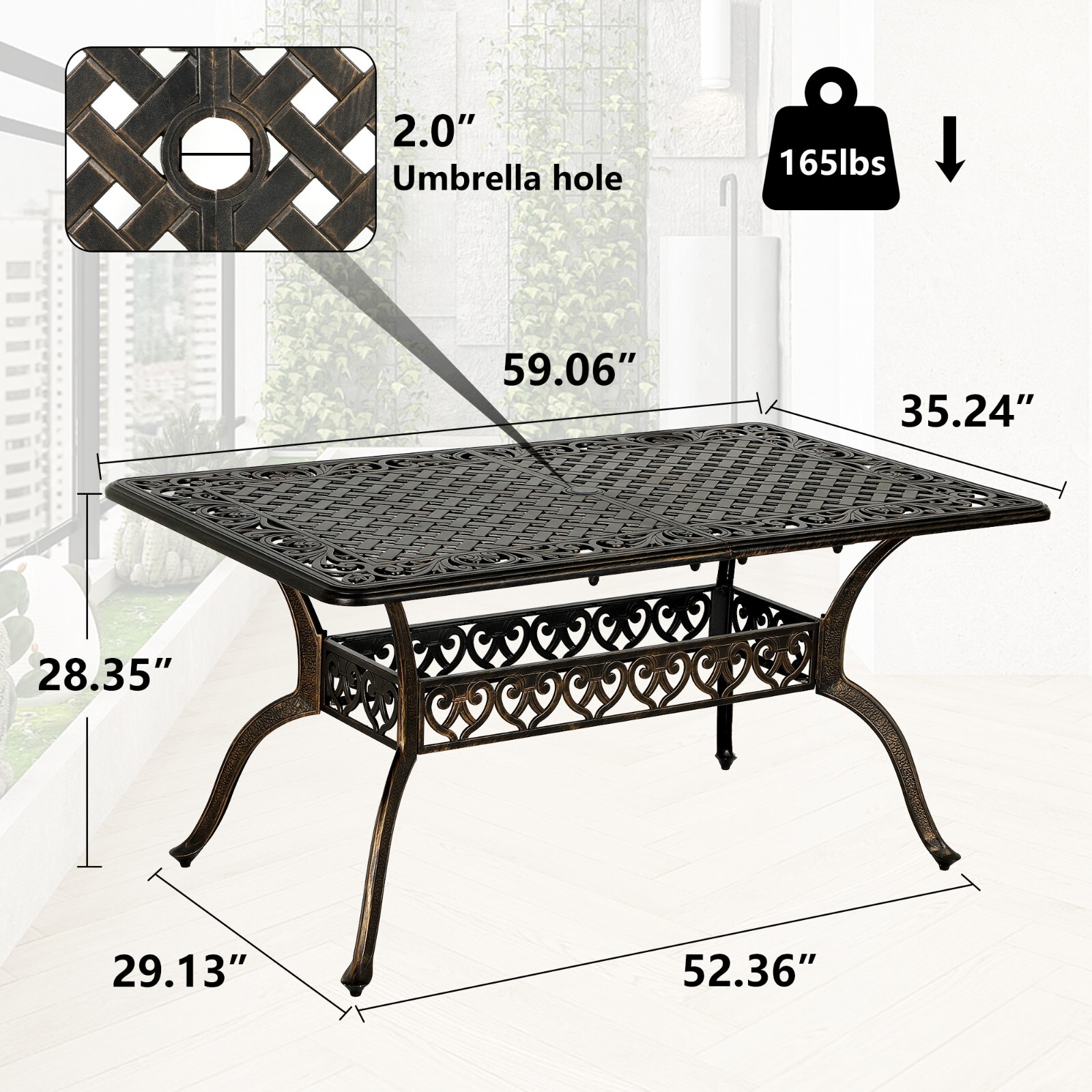 7 Piece Patio Dining Set Outdoor Dining Set Cast Aluminum Furniture Set
