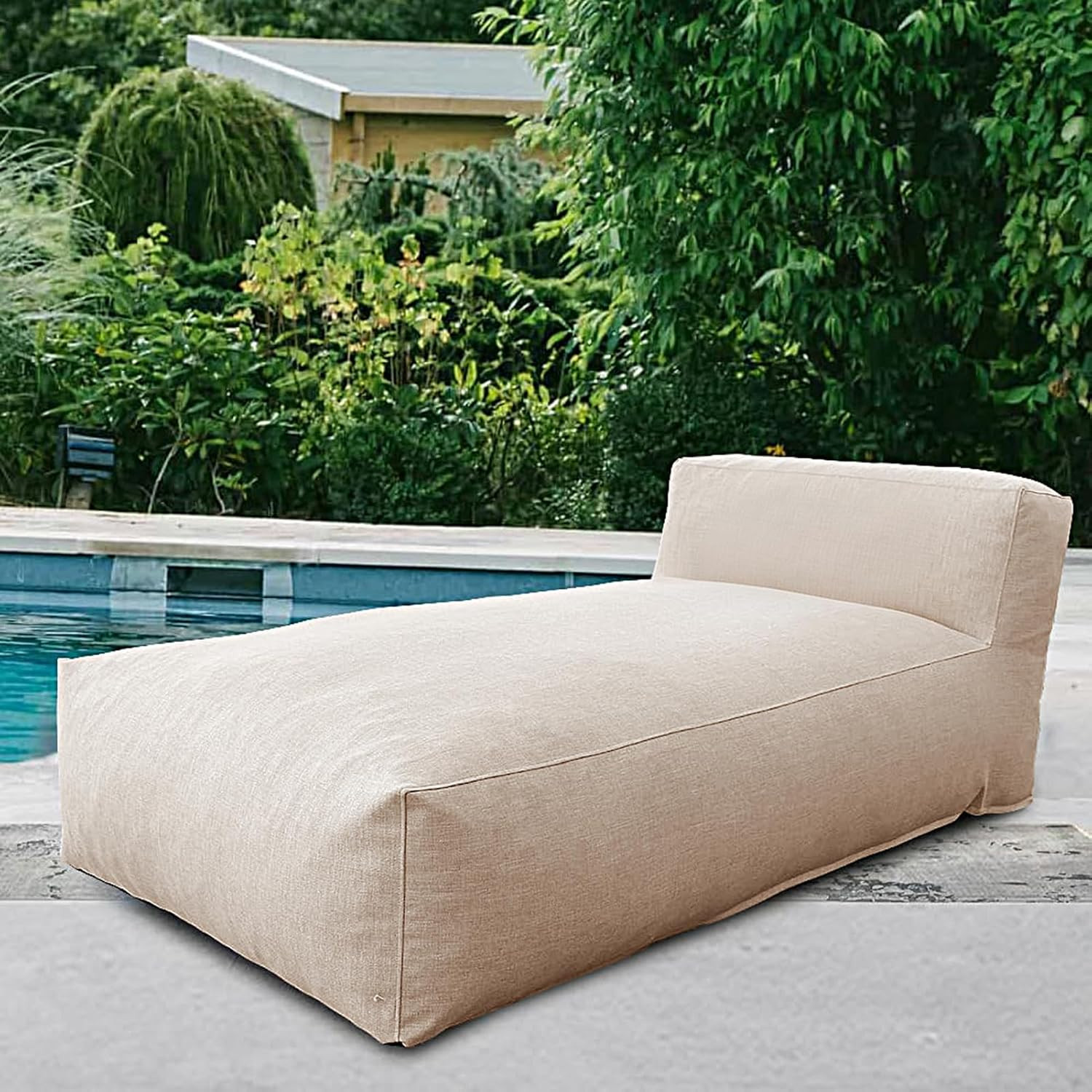 Outdoor Bean Bed Chair Sun Lounger, Outdoor Couch Sofa for Patio & Pool, Foam Fi