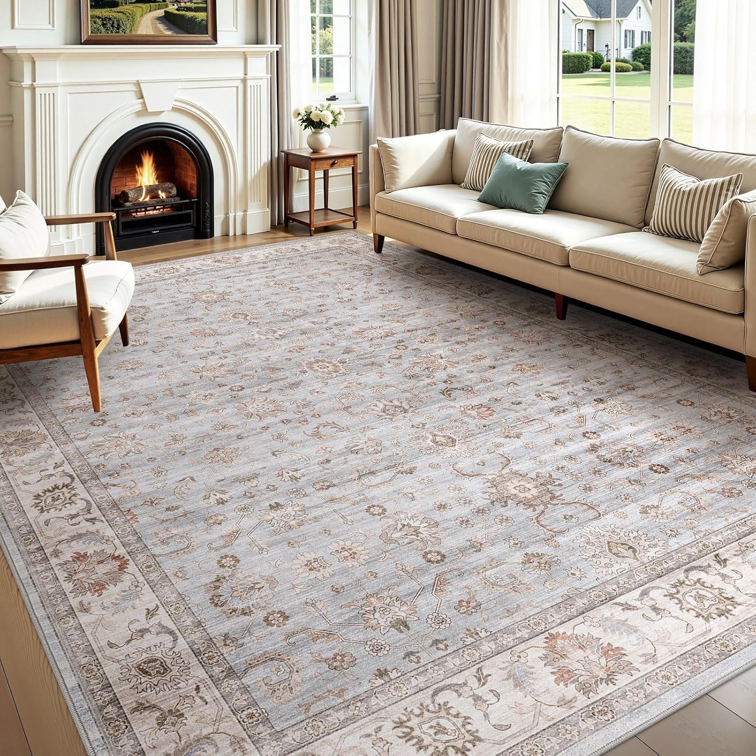 WITSHO 8×10 Area Rugs for Living Room: hine Washable Non Slip Vinta