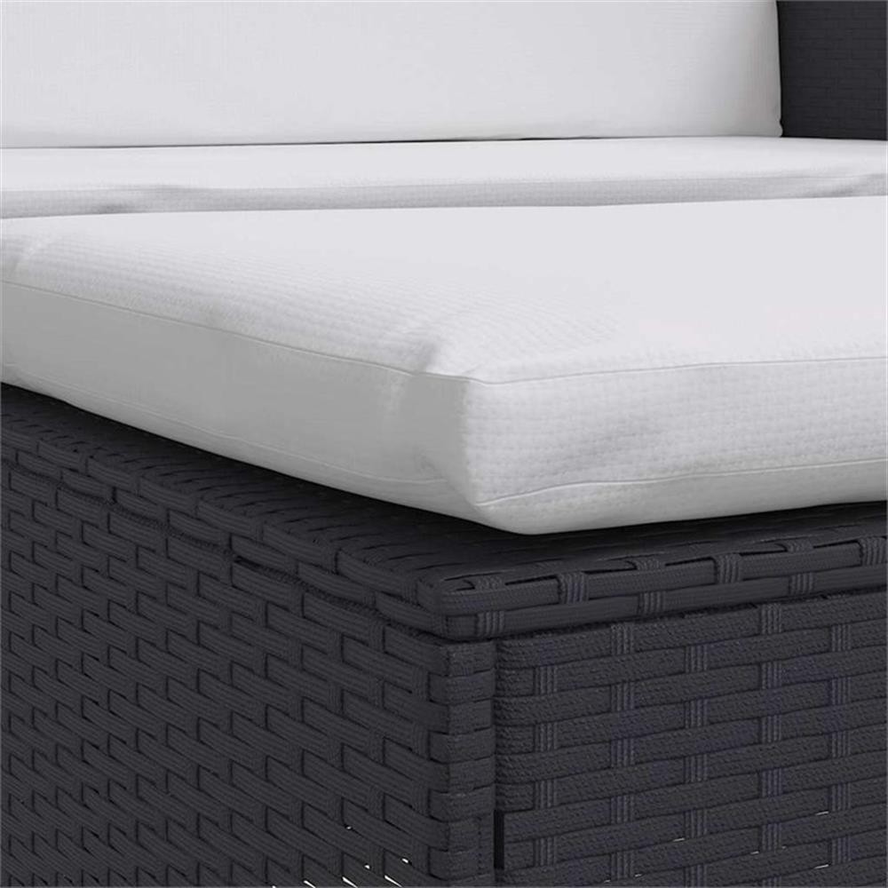 Pemberly Row Medium Powder-Coated Steel Outdoor Furniture Set in Black