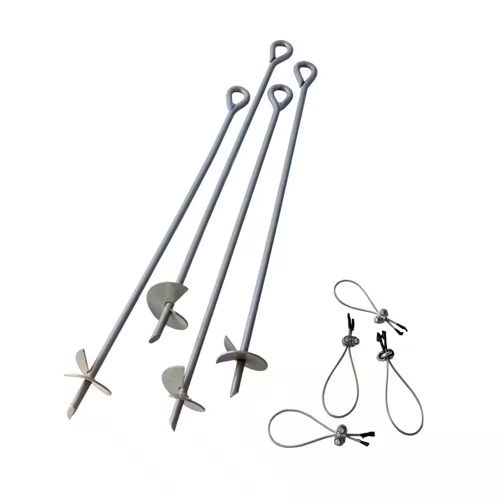 30 in. Earth Anchor Set (4-Piece) w/ Heavy-Duty, Corrosion-Resistant Steel Const
