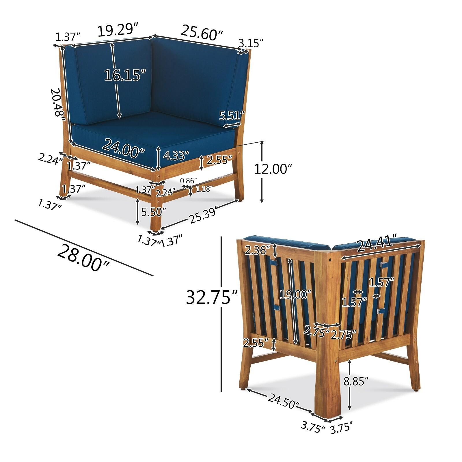 Capri Outdoor 5 Piece Chat Set with Water Resistant Cushions