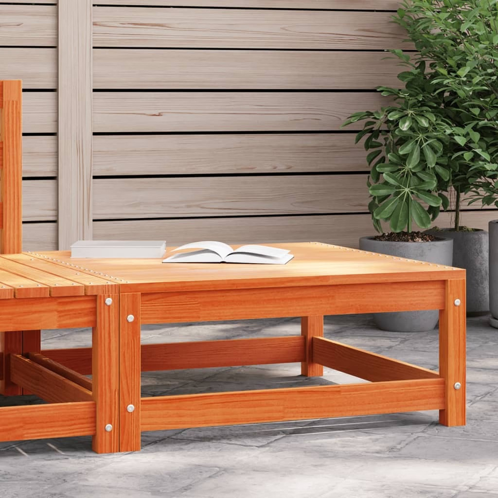 Garden Footstool Wax brown Solid pine wood 27.6 x 27.6 x 11.8 in