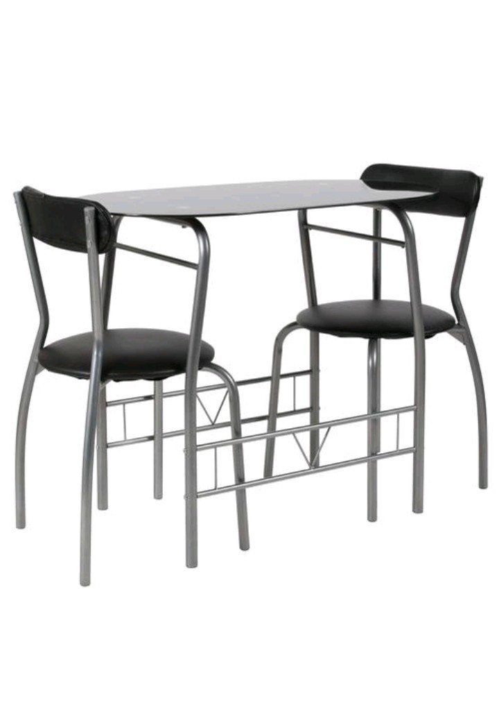 Flash Furniture 3 Piece Glass Top Bistro Set in Black