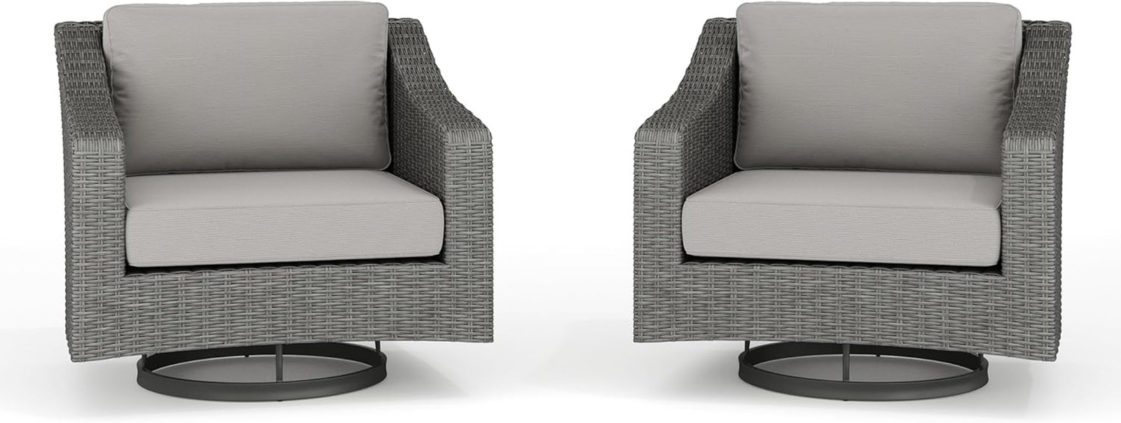 Bedford Set of 2 Indoor-Outdoor Patio Chairs with 360° Swivel Functionality and