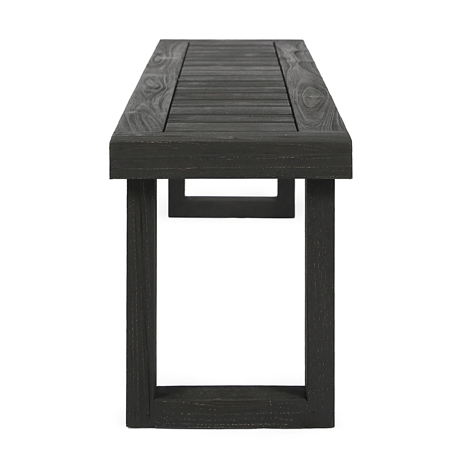 6-Person Acacia Outdoor Dining Set w/Bench & Cushions, Dark Grey