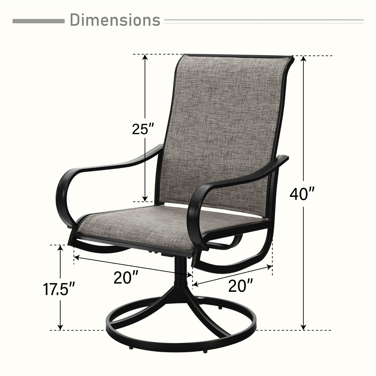 7pcs Patio Dining Set Metal Rectangle Table&Swivel Chairs Outdoor Furniture Set