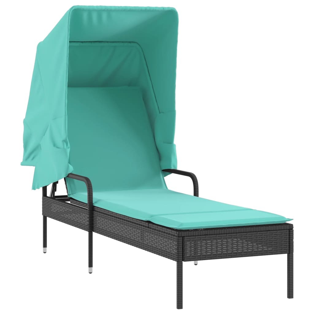 Adjustable Outdoor Sun Lounger with Canopy and Table – Multiple Colors vidaXL