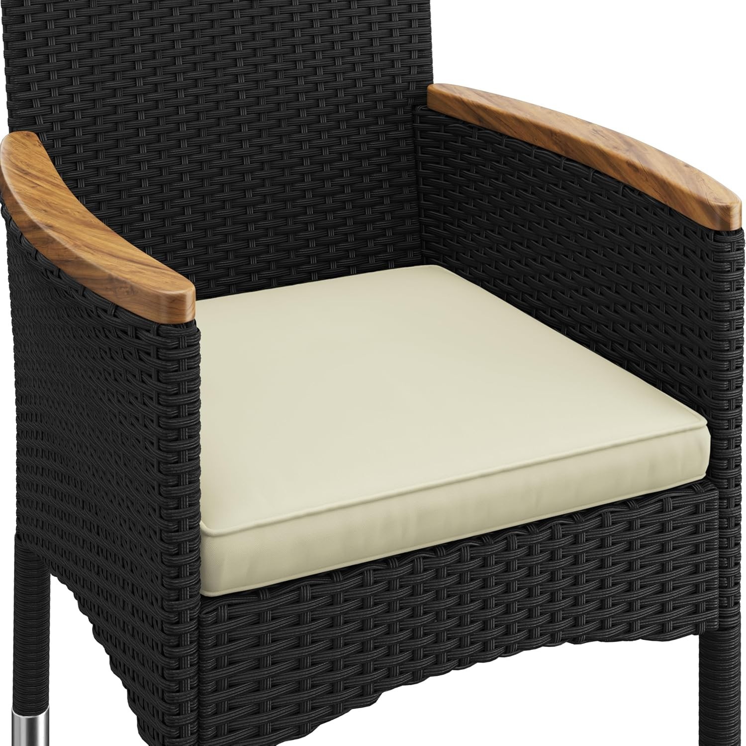 5 Piece Outdoor Table Chairs With Ottomans And Cushions Patio Pool Furniture Set