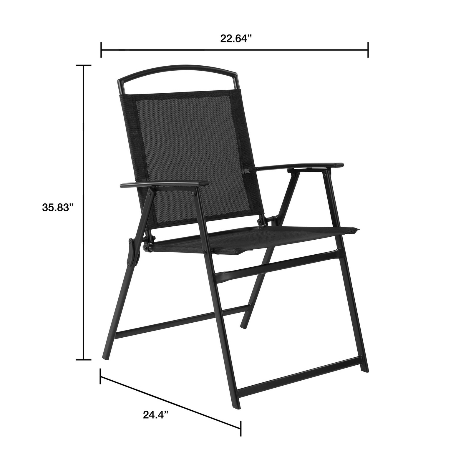 New Mainstays Albany Lane 3-Piece Bistro Set Outdoor Folding Chairs Glass Table
