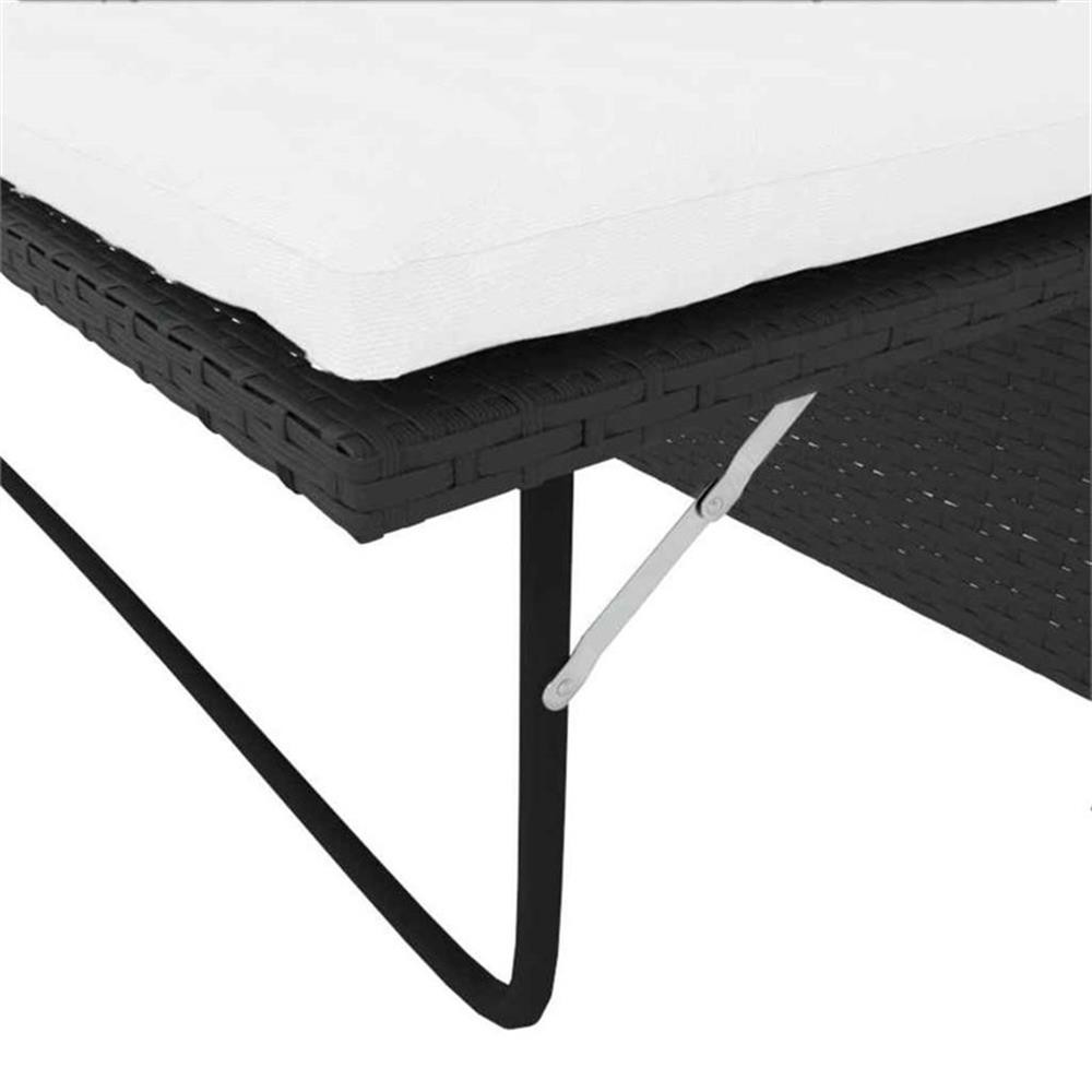 Pemberly Row Medium Powder-Coated Steel Outdoor Furniture Set in Black