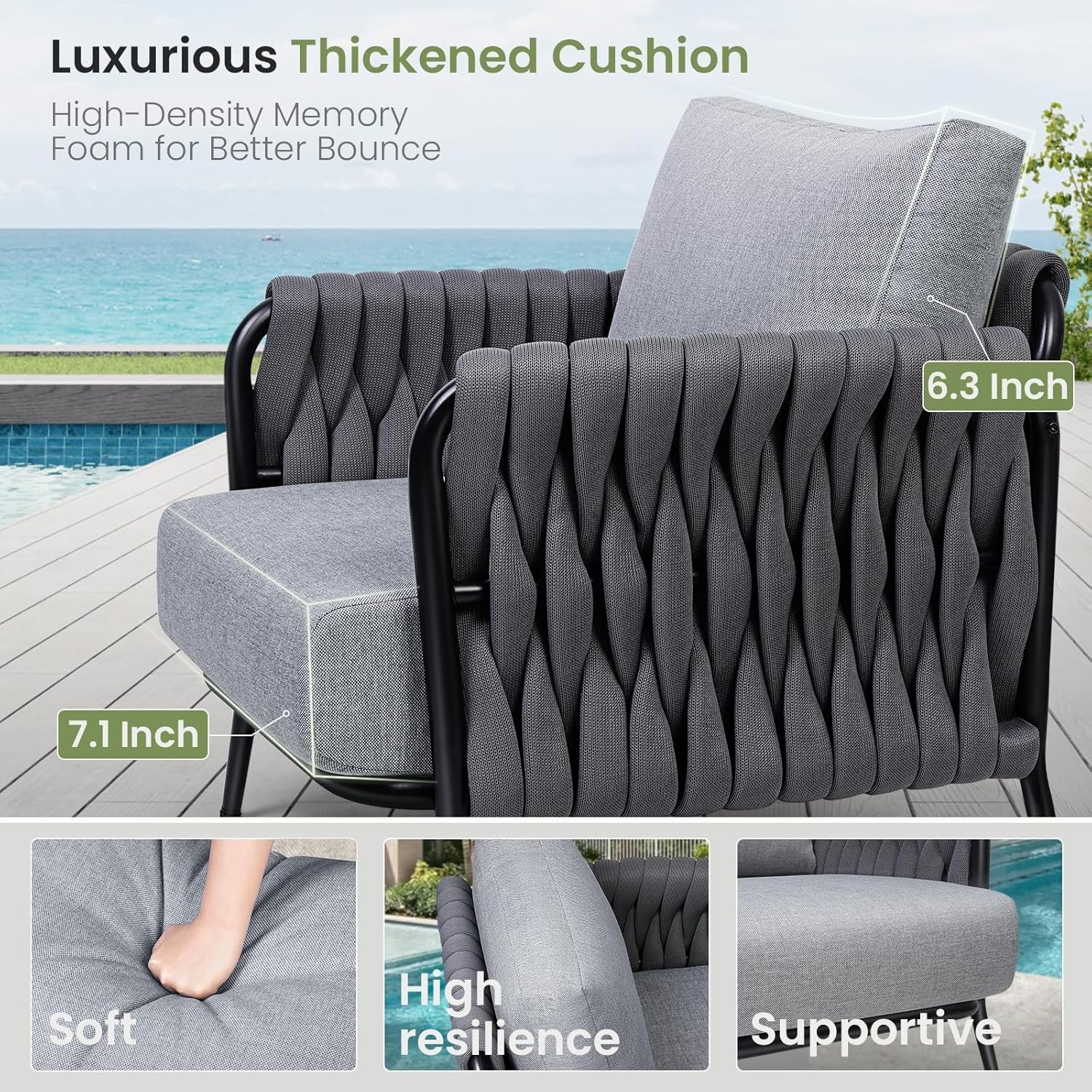 Versatile 5-Seat Patio Sofa Set with Coffee Table for All Weather Enjoyment