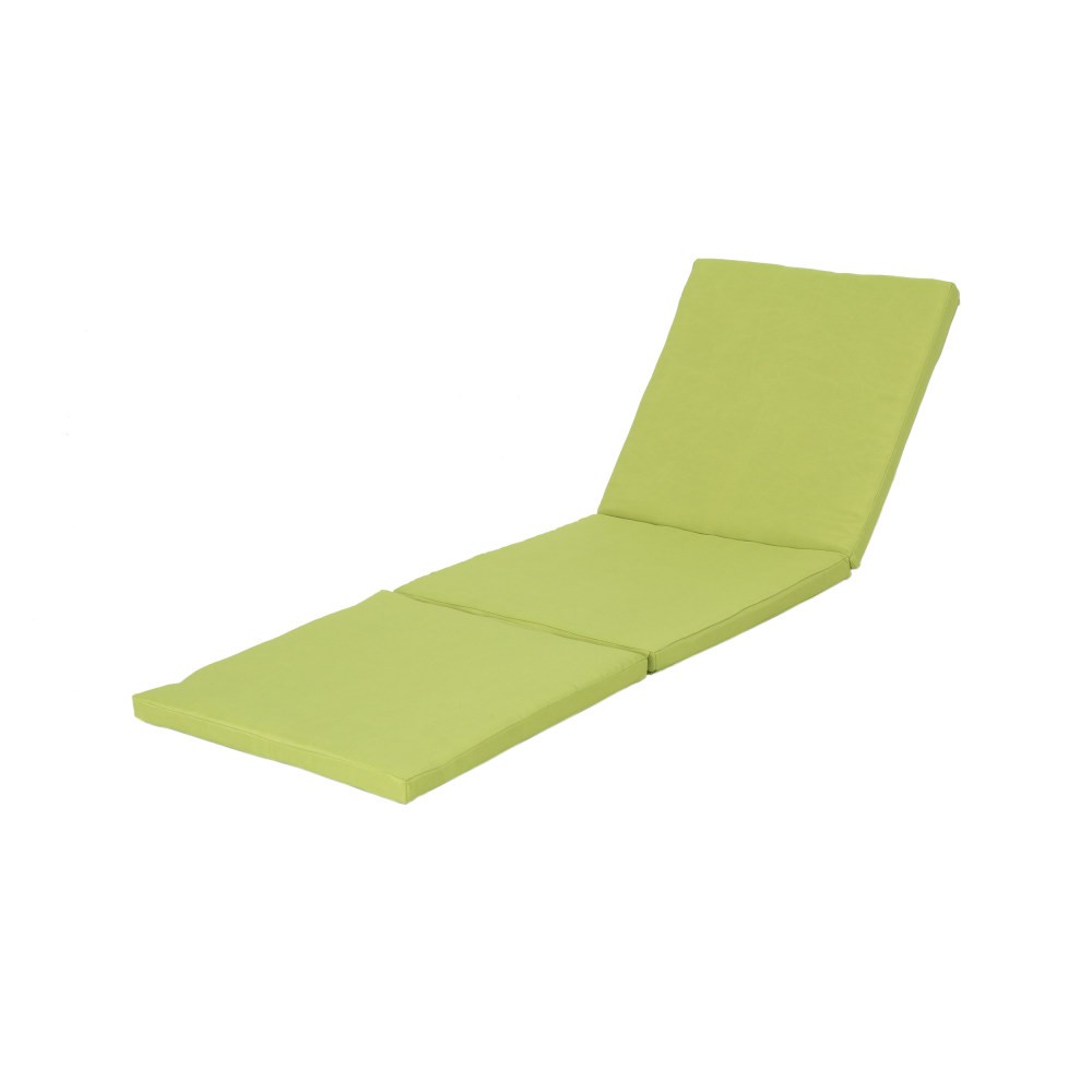 Patio Chaise Lounge Cushion Waterproof Fabric 77″L x 26″W 100% Polyester Green
