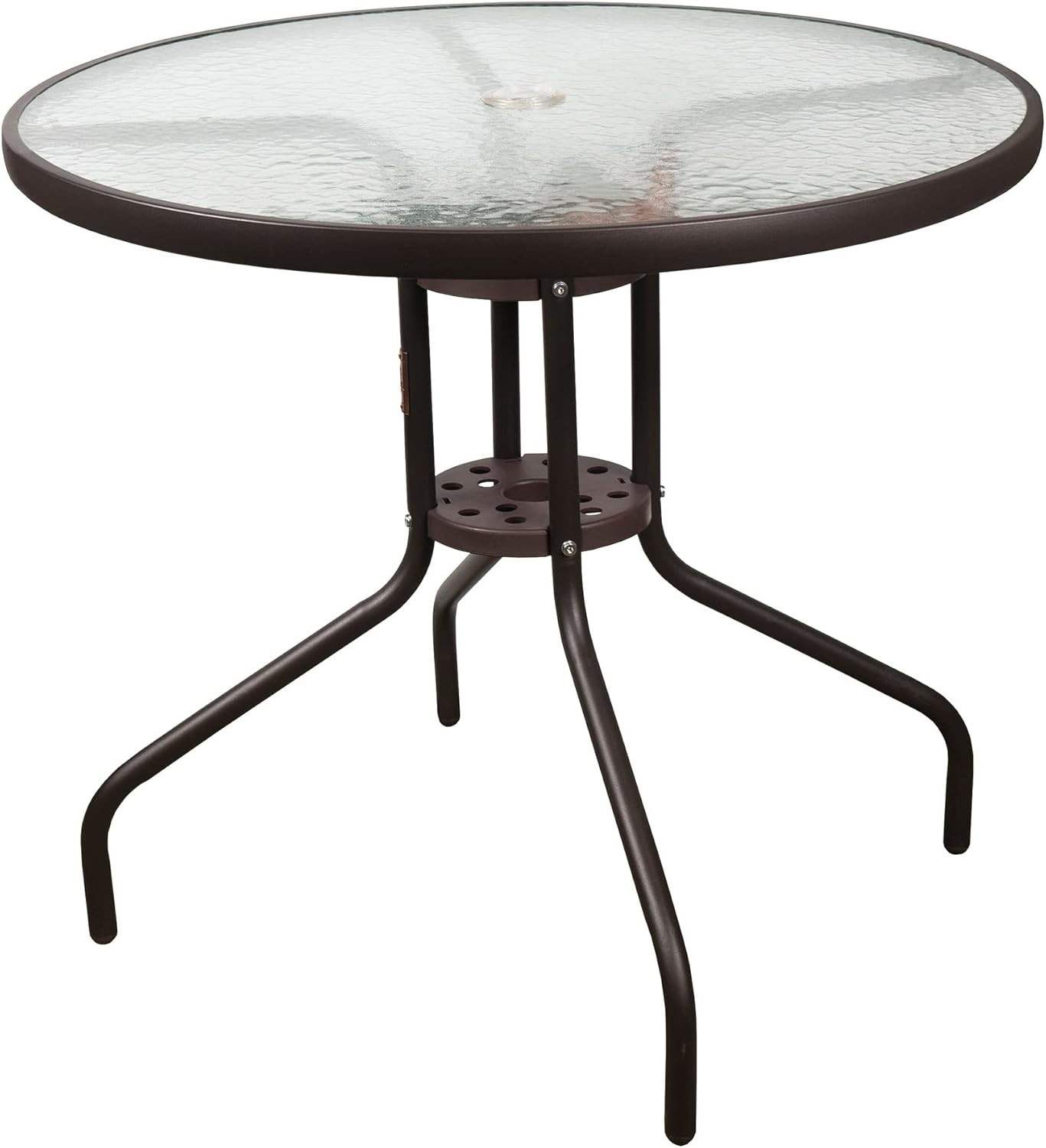 31.5″ Outdoor Patio Furniture, round Dining Table, Brown