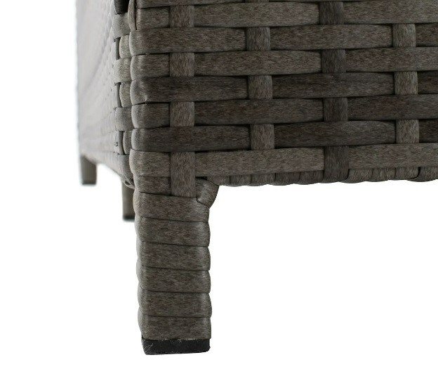 Grey Outdoor Patio Wicker Day Bed Pillow Cushion Rattan Pool Side Deck Sun Room