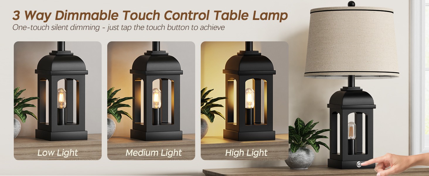 Table Lp for Living Room, Farmhouse Lps with USB A+C and