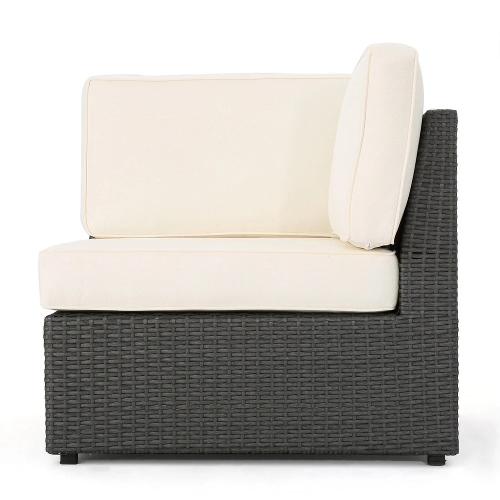 8-Piece Patio Sectional Sofa Set w/ Coffee Table, Grey/White