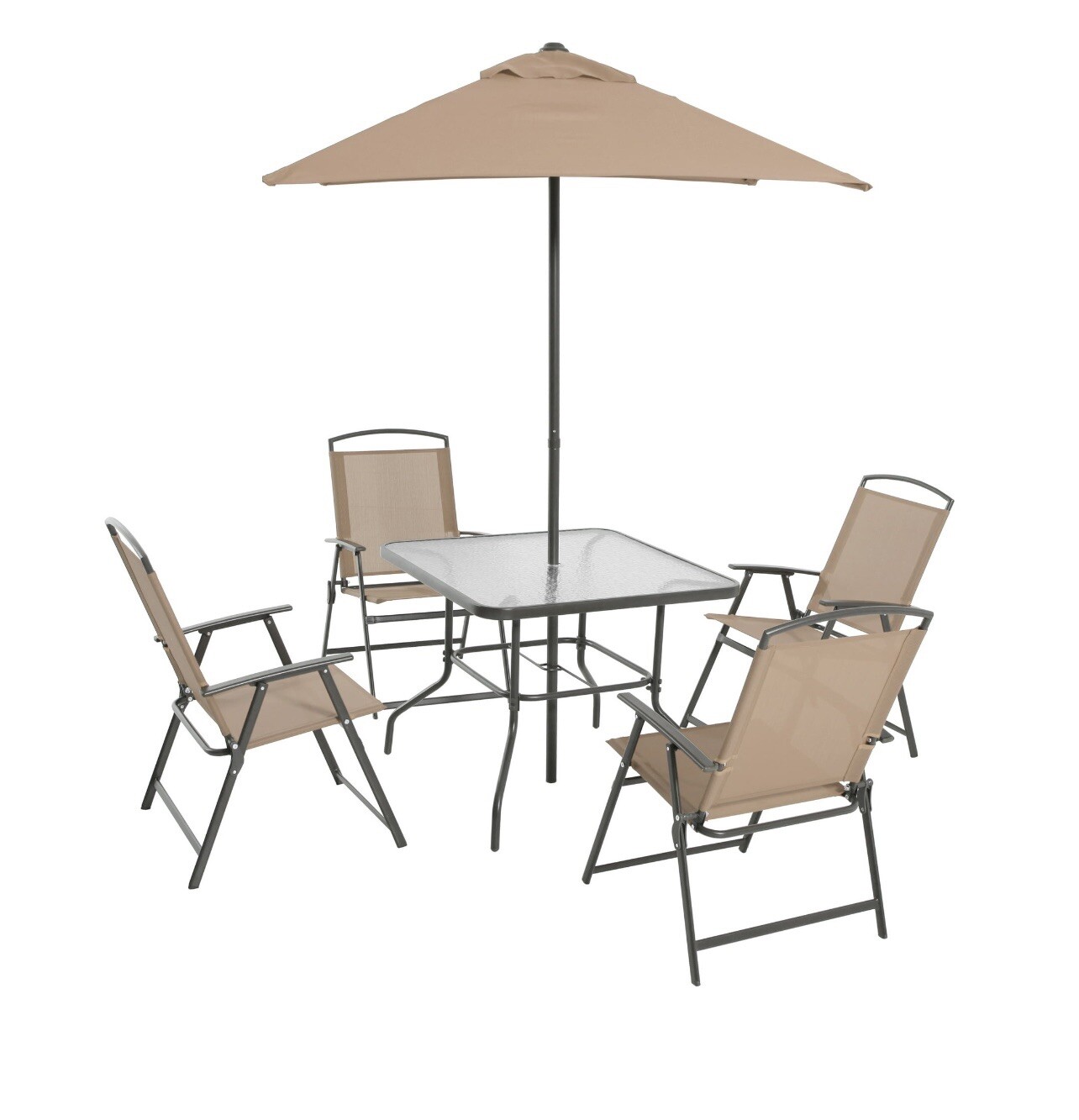 Mainstays Albany Lane 6 Piece Outdoor PatioDining Set, Tan