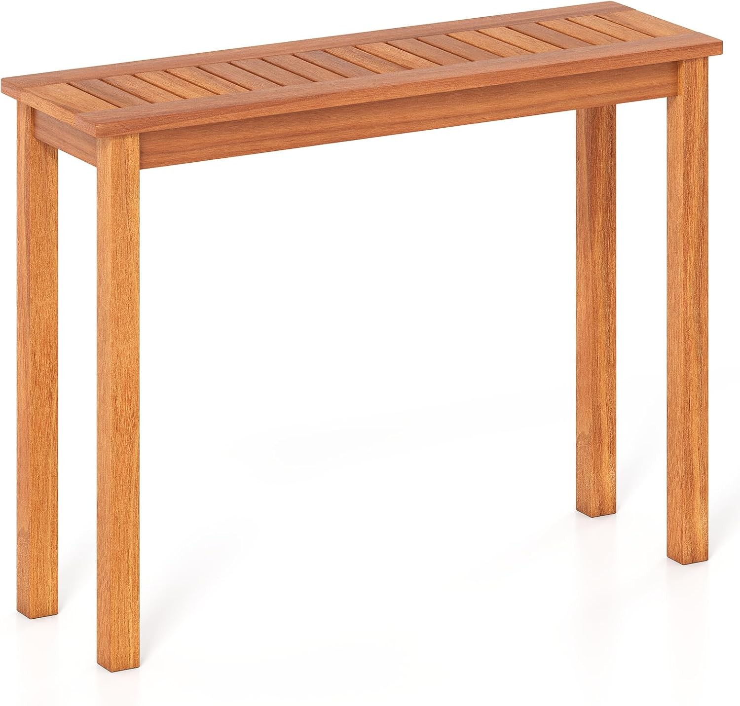 Narrow Outdoor Dining Table, Solid Wood Furniture Patio Console Table with