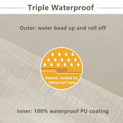 Patio Chair Cushionsch Waterproof Outdoor Seat Cushions 24 x 24 x 4 In Beige
