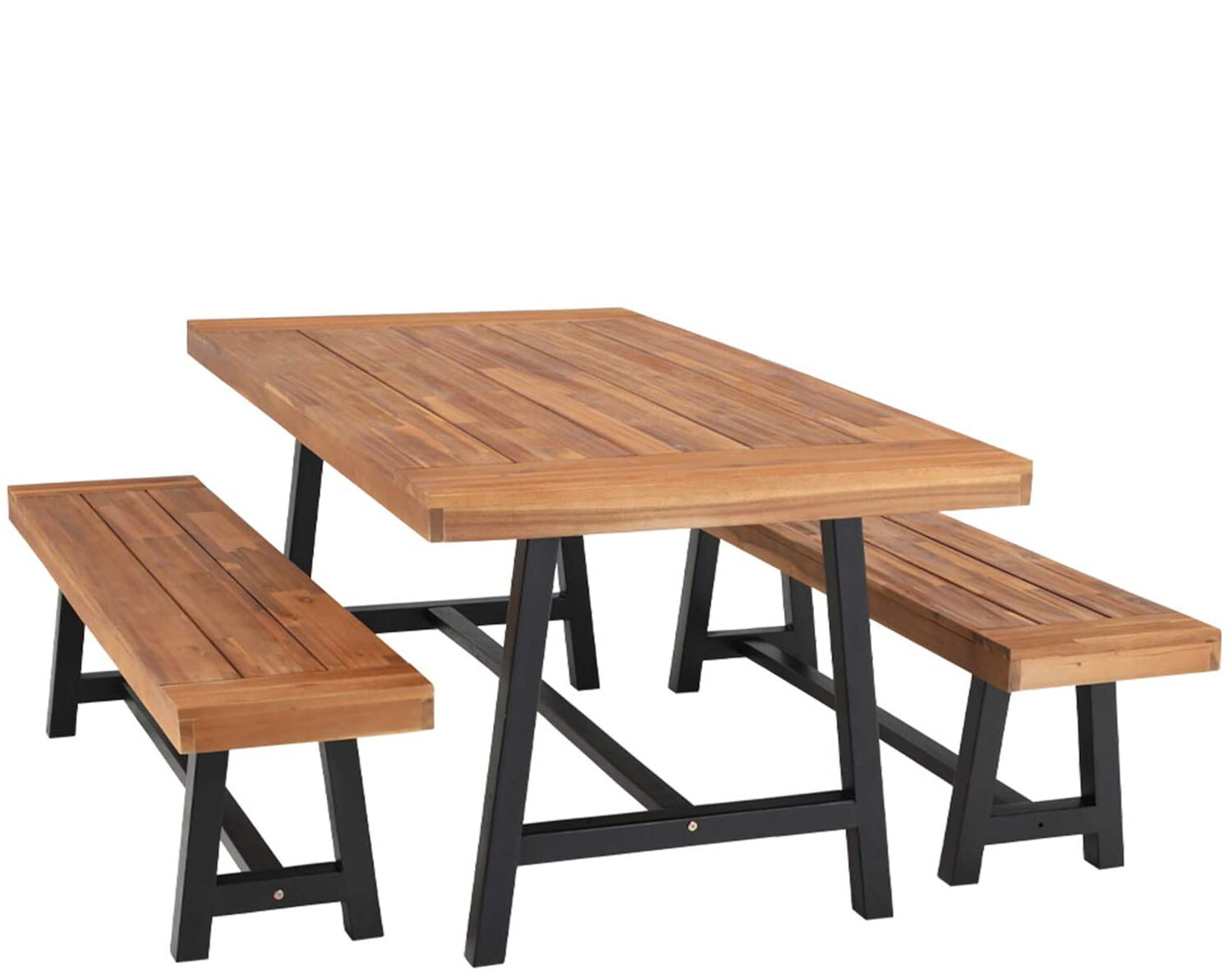 Outdoor Table Bench Set Wooden Patio Dining Tables Chair Garden Furniture Teak