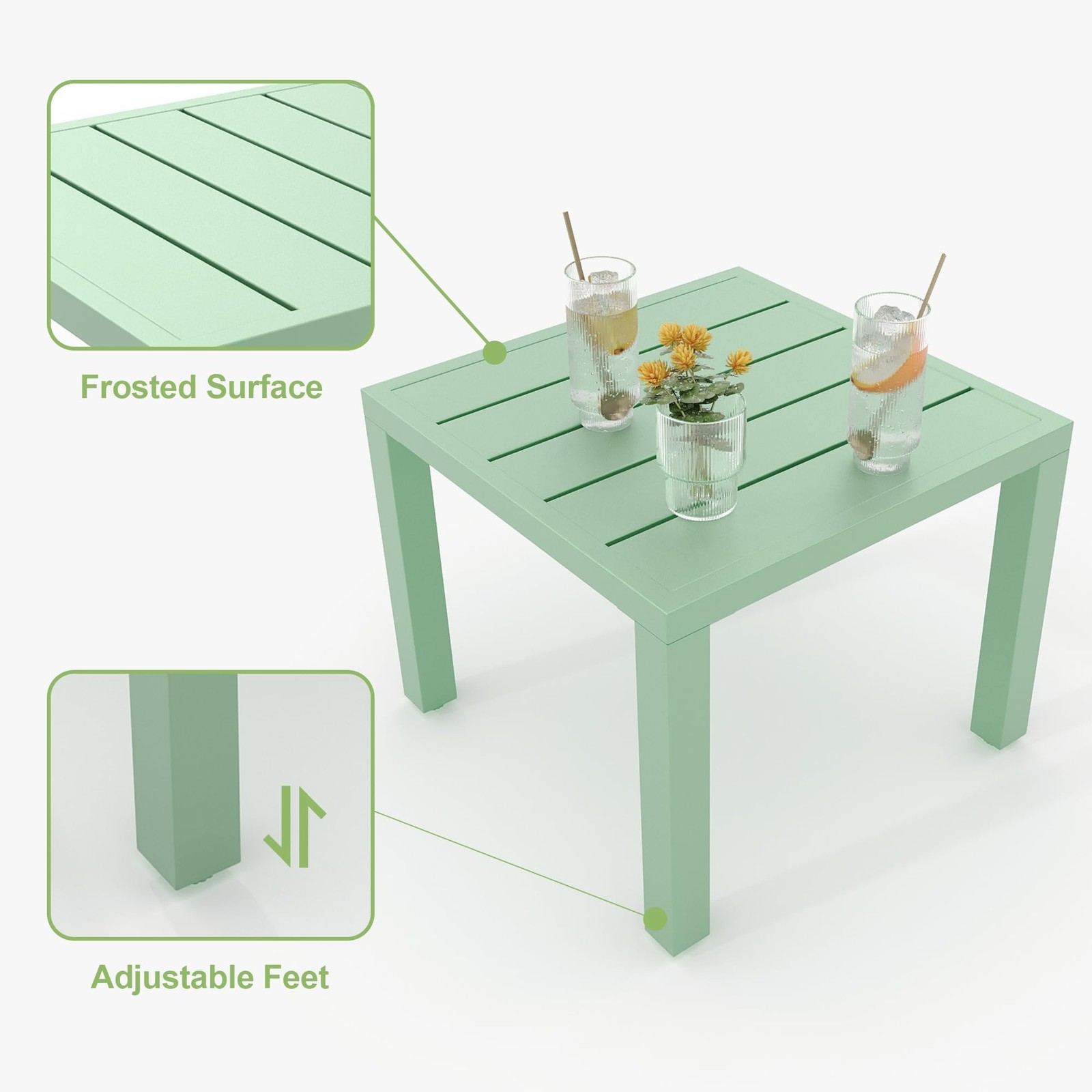 3 Piece Outdoor Bistro Set, Patio Furniture Set ,Stackable Steel Chair and Table