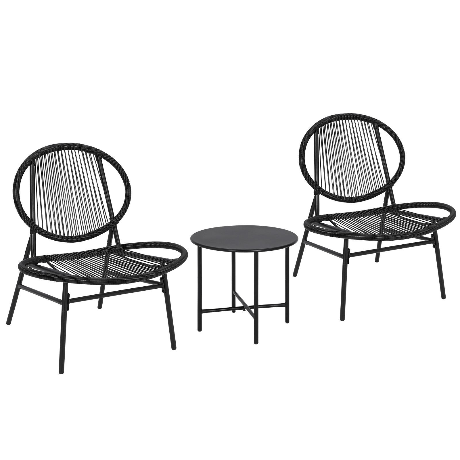 Patio Bistro Set 3Pcs – Acapulco Chairs – Side Table – Outdoor
