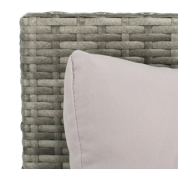 Grey Outdoor Patio Wicker Day Bed Pillow Cushion Rattan Pool Side Deck Sun Room