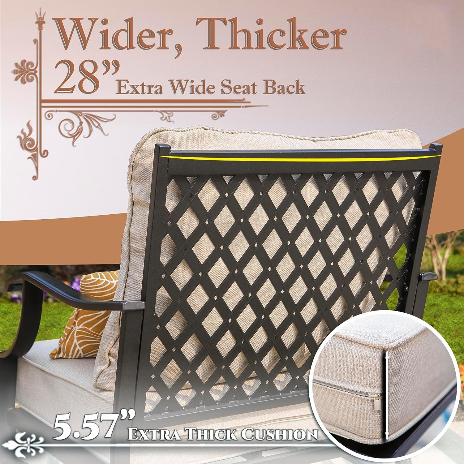 5 Piece Patio Furniture Set Outdoor Conversation Set for Lawn Garden Backyard