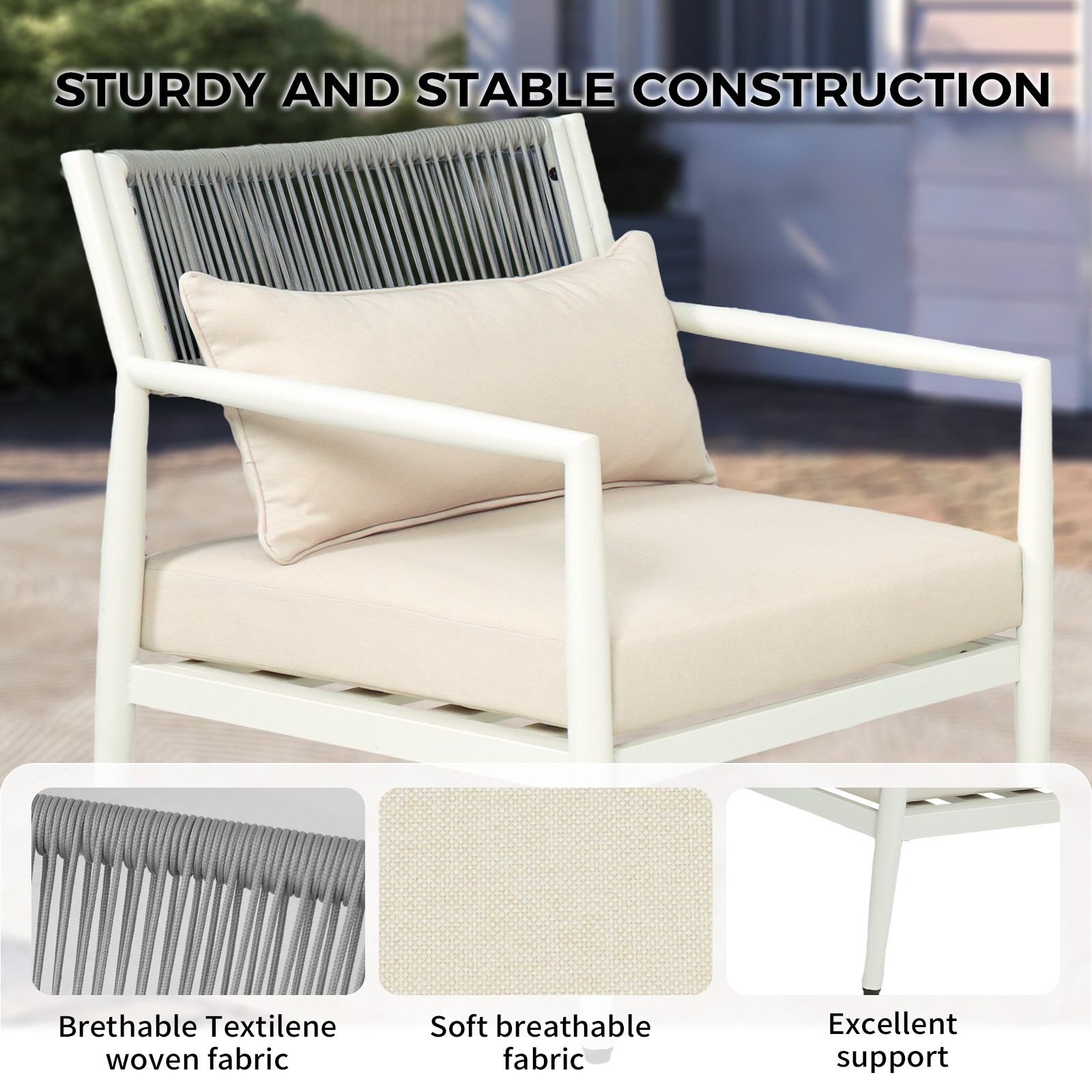 4 Pcs Outdoor Patio Rattan Furniture Set Cushions Loveseat Sofa W/ Coffee Table
