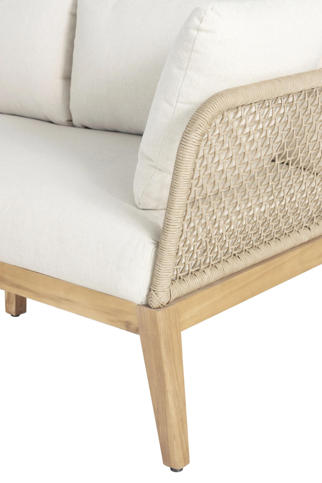 Cypress Teak Wood 2-piece Left Arm Chaise Outdoor Sectional – Beige Chaise