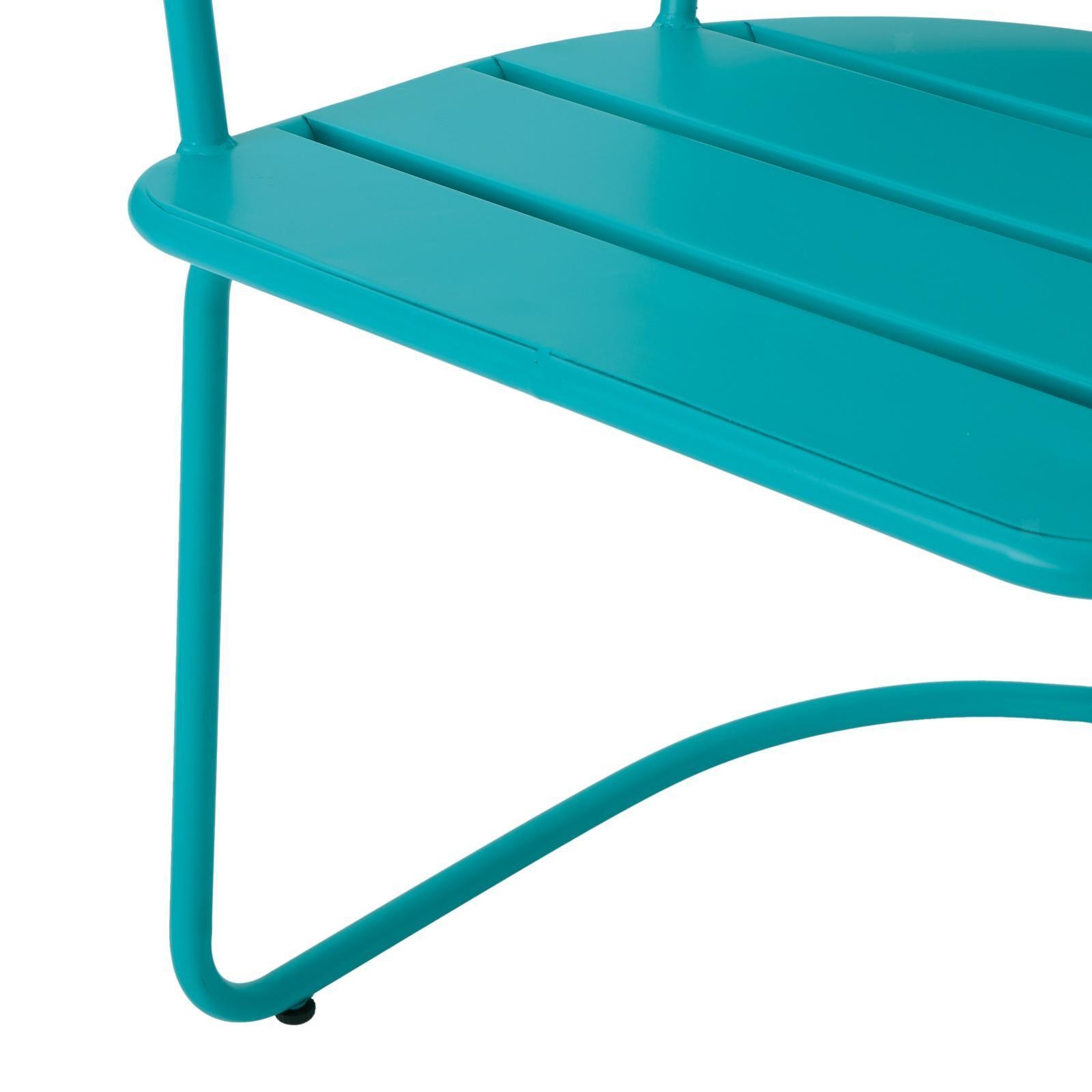 Elegant Santa Monica Bistro Set – Iron Construction with Matte Teal Finish for