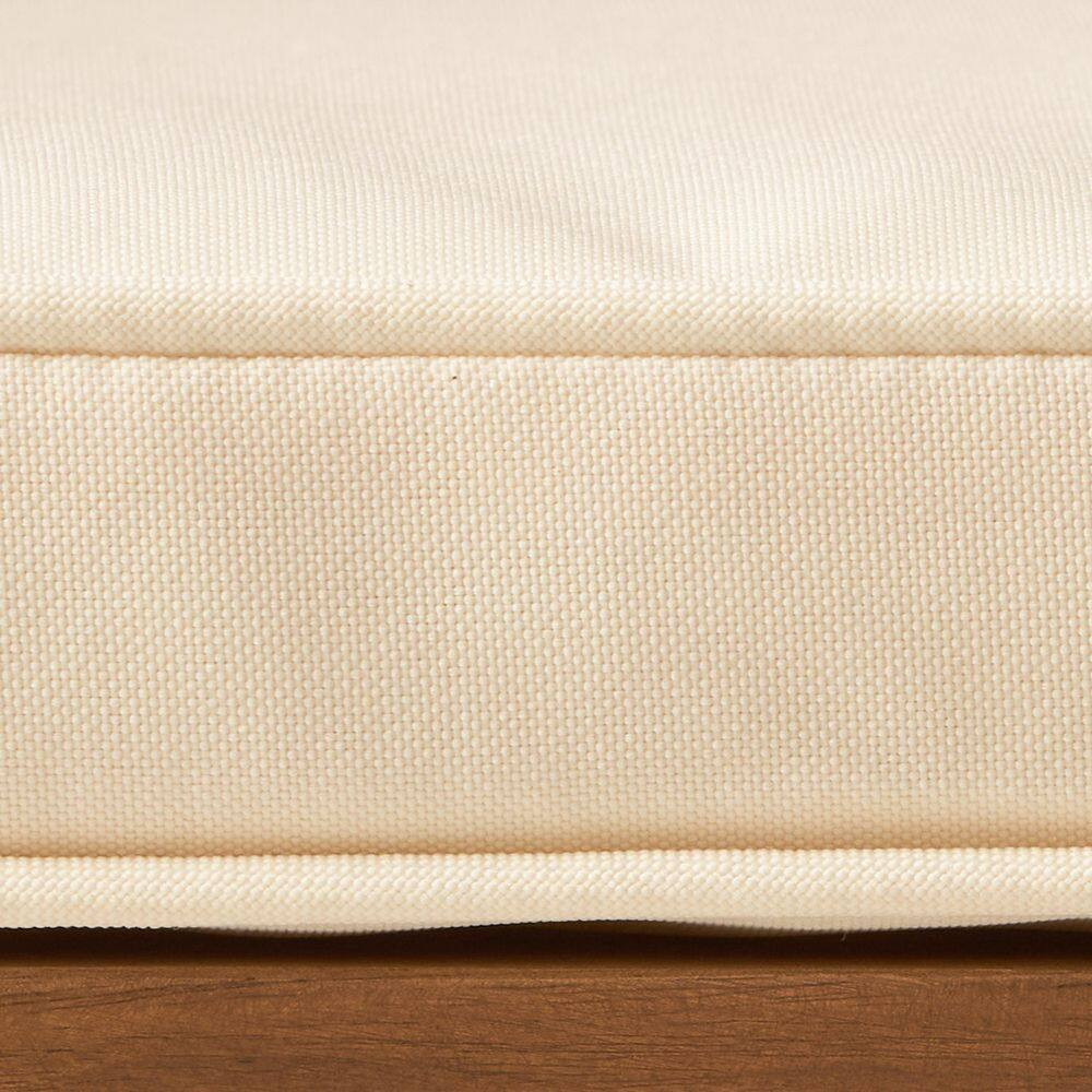 2-Pieces Outdoor Wood Dining Chairs with Cream Cushions for Garden in Brown