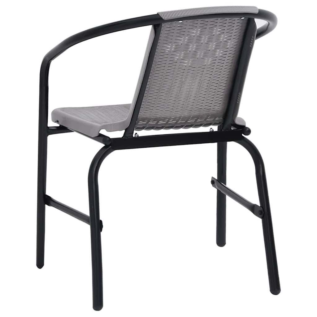 Patio Chairs 4 Pcs Patio Dining Chair Plastic Rattan and Steel 242.5 lb vidaXL