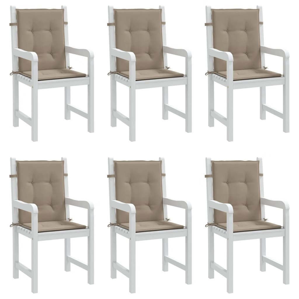 Garden Lowback Chair Cushions 6 pcs Taupe 39.4″x19.7″x1.2″ Oxford Fabric